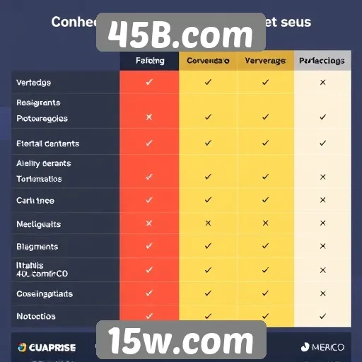 Comparativo entre 45B.com e concorrentes no mercado